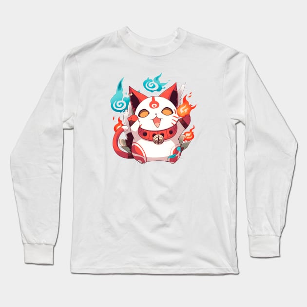 Elemental Cat Long Sleeve T-Shirt by H3ll Studio